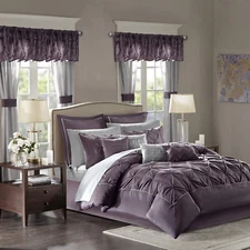 Essentials Cal King Comforter Set, 24 Piece Bedding with Matching Curtains, Deco
