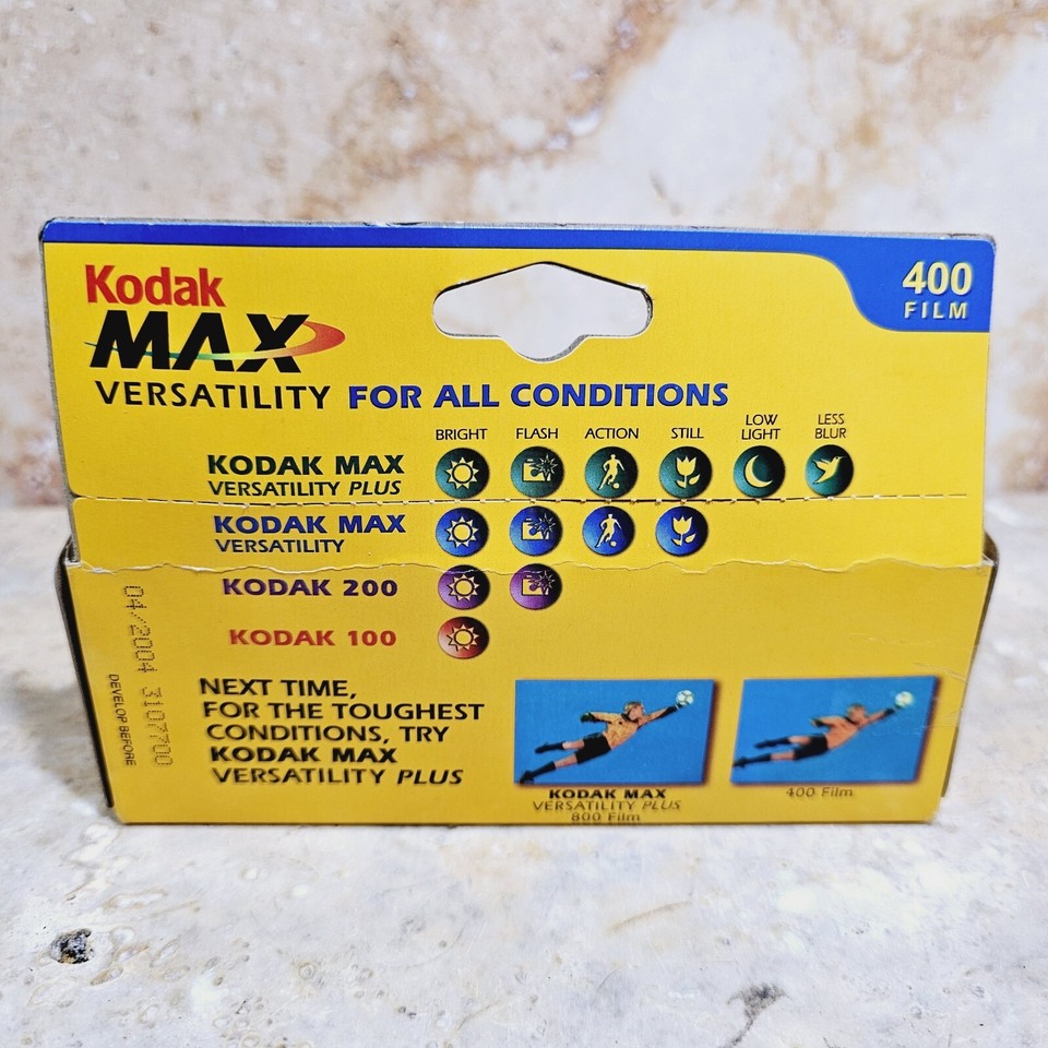 Vintage Kodak Max Versatility 400 Speed 35mm Camera Film 4 Rolls 24