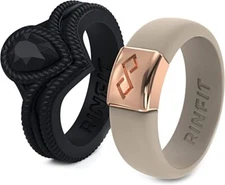 Rinfit Wedding Rings for Women - Soft & Comfortable Rubber bands 2 pack set
