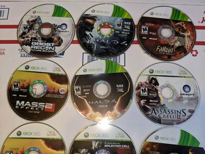 Lot Of 9 Xbox 360 Games Disc Only, HALO 4, FALLOUT, GHOST, MASS 2, SPLINTER CELL