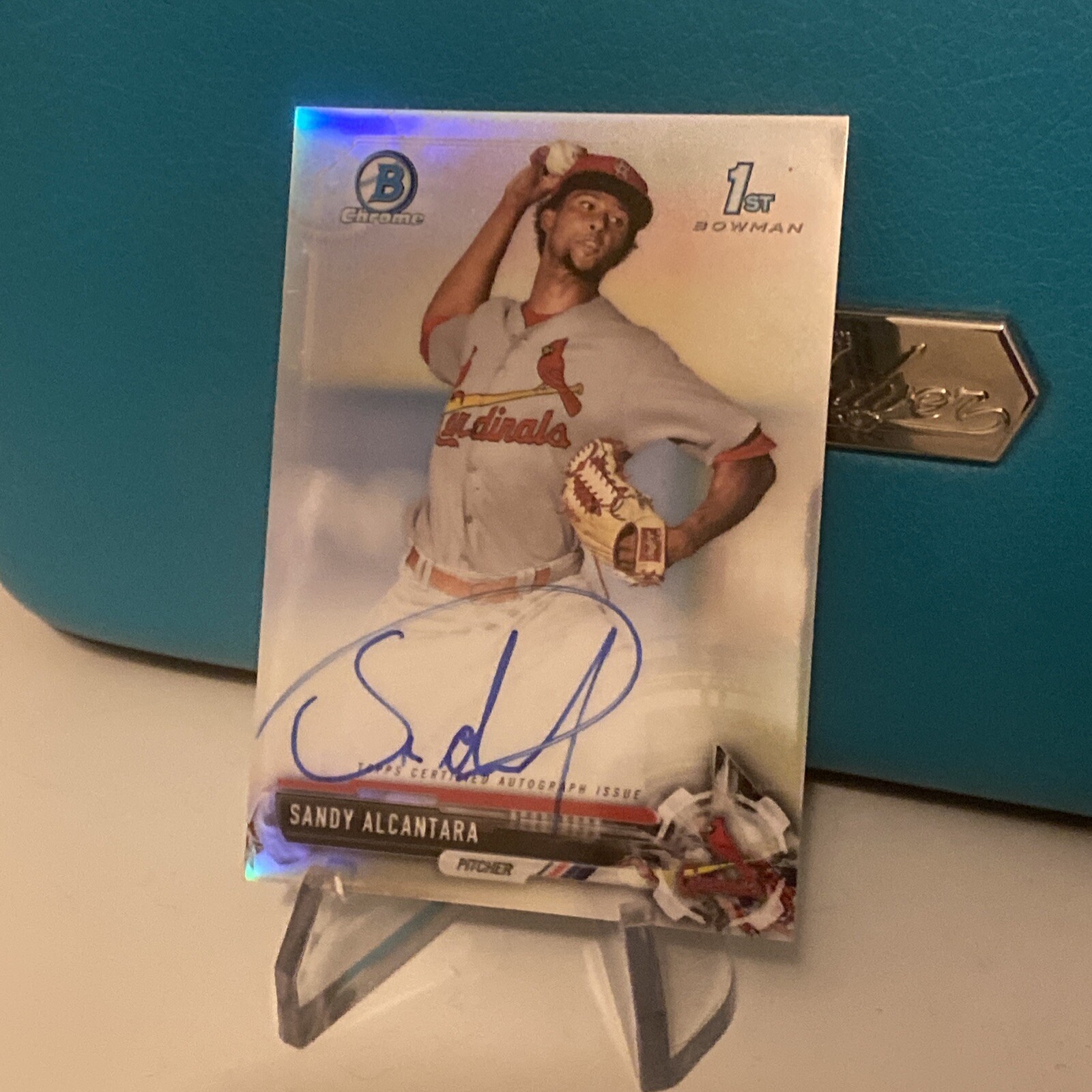 Sandy Alcantara 2017 bowman chrome refractor auto autograph /499 🔥🚀