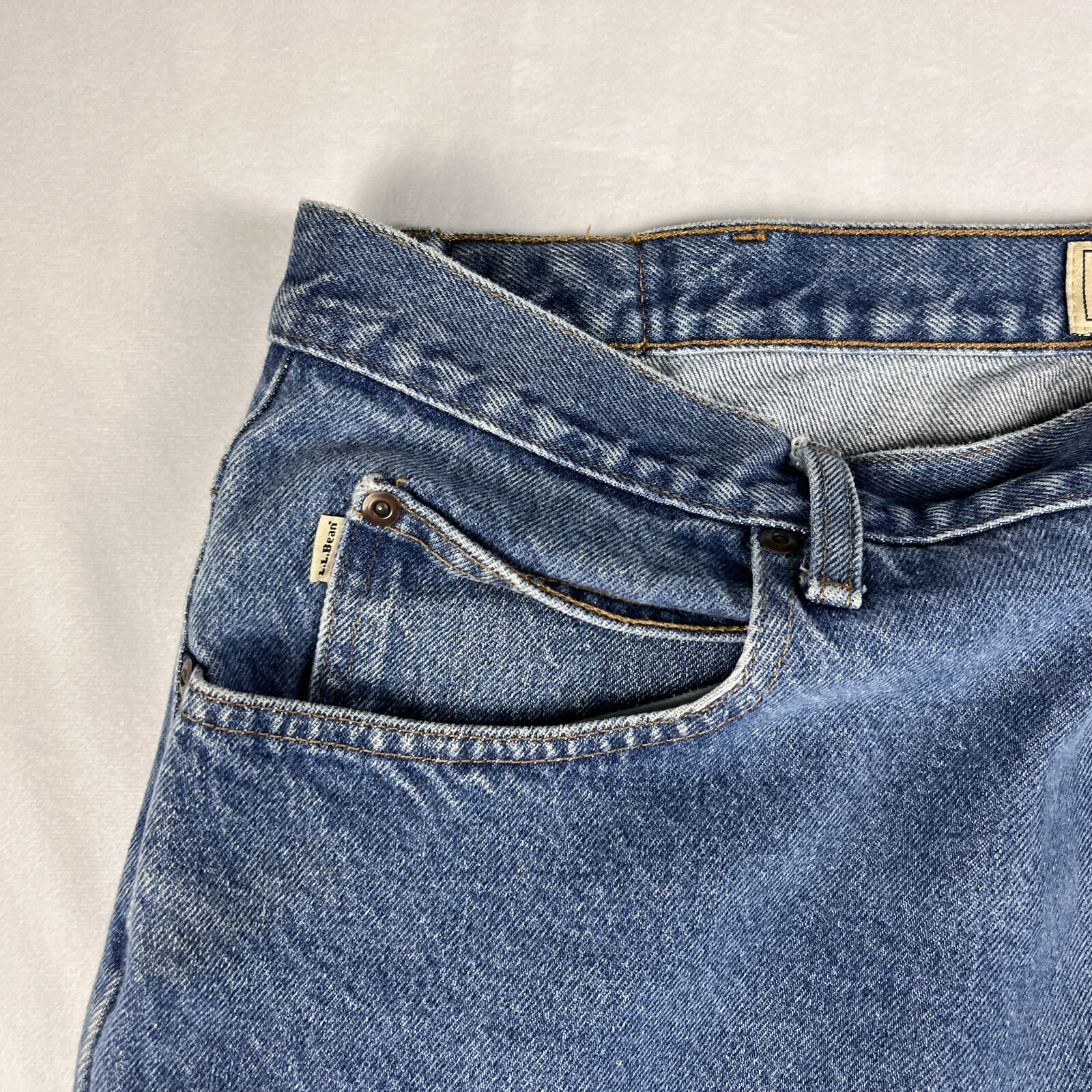 L.L. Bean Carpenter Jeans Mens 40x29 Relaxed Fit Blue Jeans Heavy