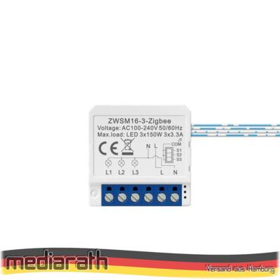 AVATTO ZWSM16-W3 ZigBee 3.0 3 Kanal 3CH Smart Switch Modul Lichtschalter TUYA