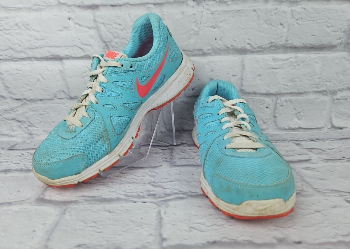 Nike Revolution Youth Girls 6Y Teal Blue Pink Running Shoes