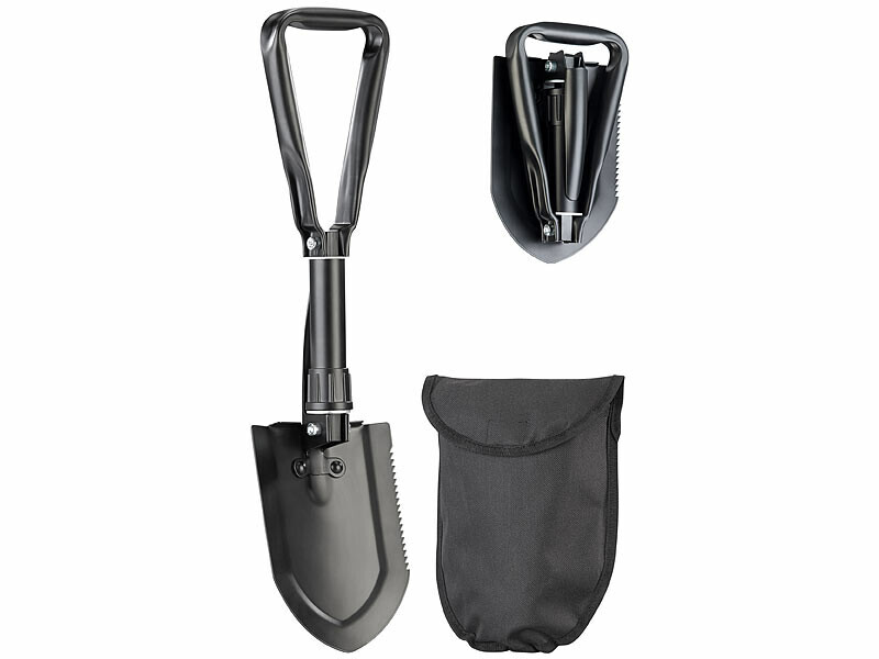 Pelle pliable 3 en 1 acier carbone Semptec : mini pelle pioche pliante de jardinage