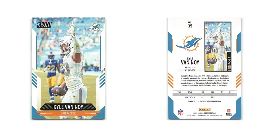 Kyle Van Noy 2021 Score #35 Miami Dolphins Football Card NM - Image 3 of 3