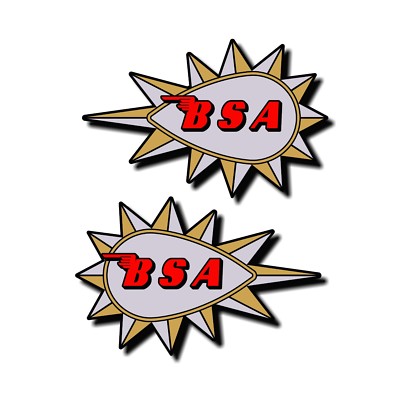 British BSA TANK SET Gold Sliver Red motorcycle motorbike decal sticker emblem