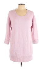 ANN TAYLOR Size Medium Baby Pink Ribbed Neck Pullover Cozy Sweater