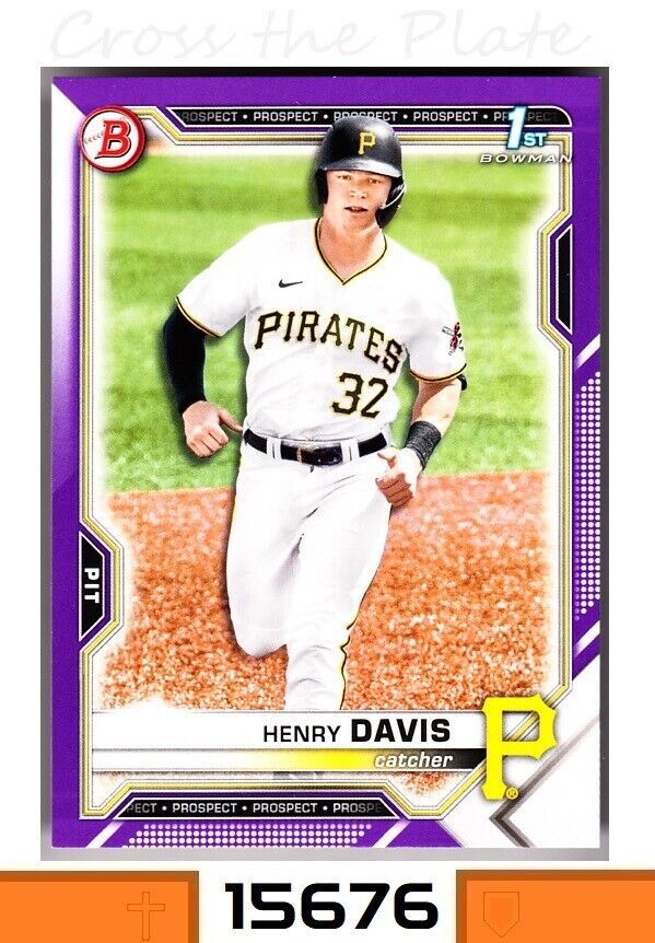 1-2021 BOWMAN DRAFT 1st PURPLE PARALLEL HENRY DAVIS PIRATES 101/250 CARD#BD-48
