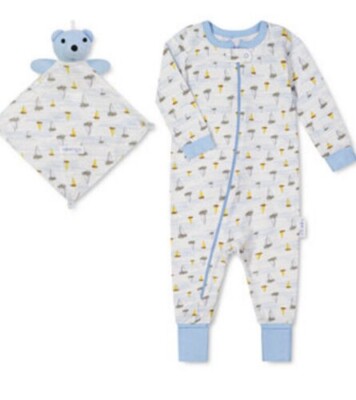 New Max & Olivia Baby Boy Sailboat Coverall and Blanket Set Multi, 24 Months