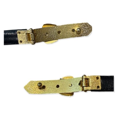 ✨Authentic Vintage Judith Leiber Black Patent Leather Double Gold Buckle Belt ✨Authentic Vintage Judith Leiber Black Patent Leather  main image 2