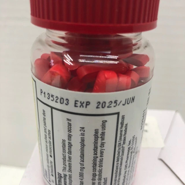 Tension Headache Relief Caplets Pain Reliever Aspirin Free 100 Ct EXP: 06/2025 - Image 2 of 4