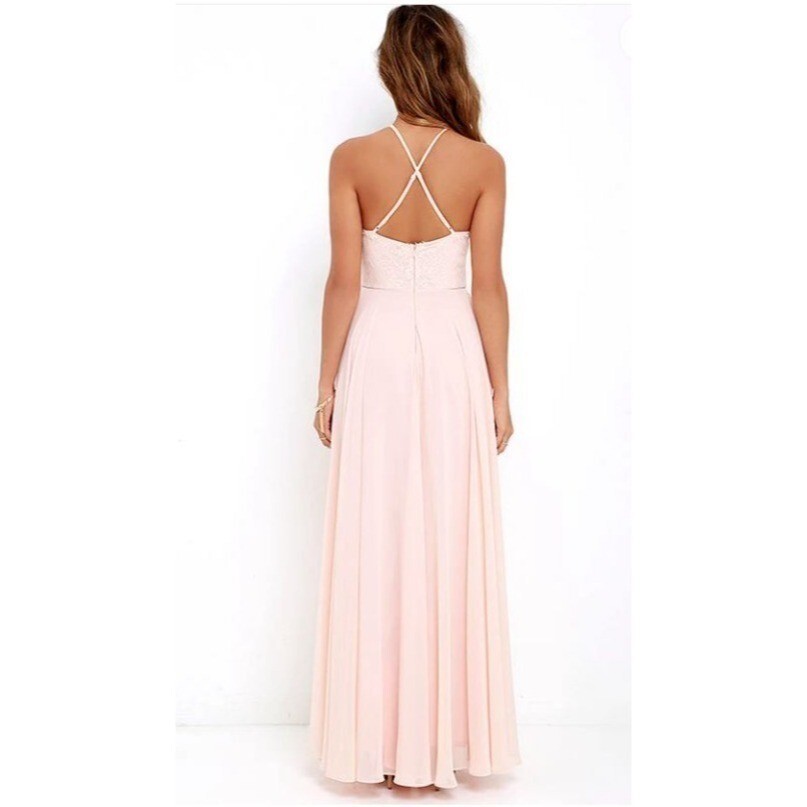 Lulus Everlasting Enchantment Dress Gown Size M Halter Lace