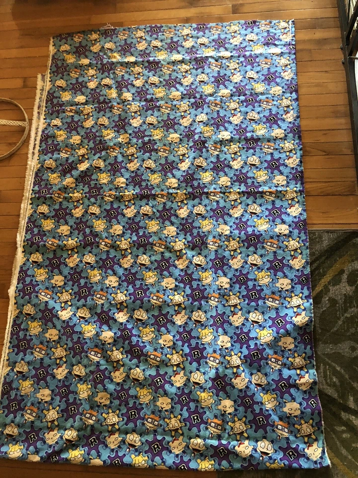 Tela de algodón Rugrats 3+ yardas 46 pulgadas de ancho 1999 Viacom Nickelodeon Foto 3 de 4