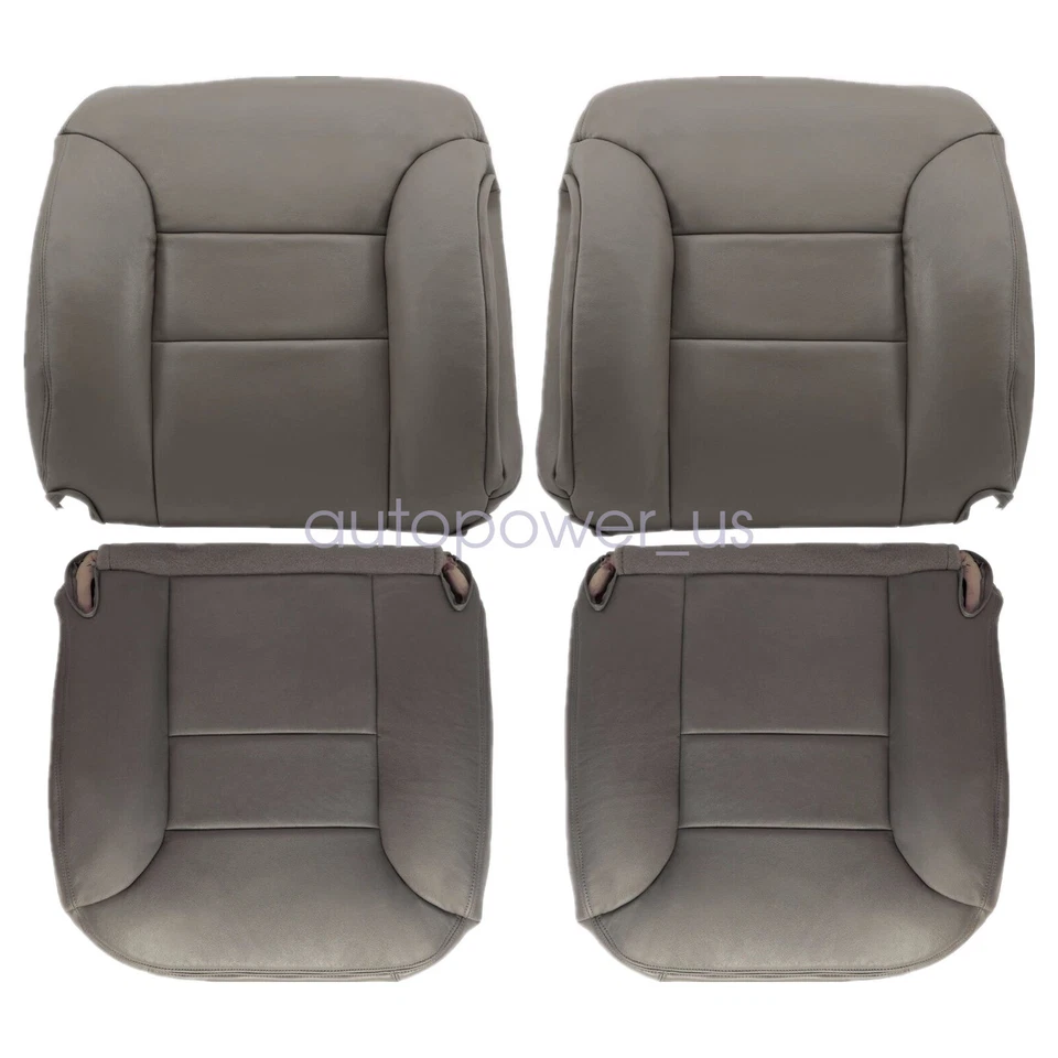 For 95-99 Chevy Tahoe GMC Sierra Yukon Front Bottom Top Leather Seat Cover Gray Foto 2 de 4