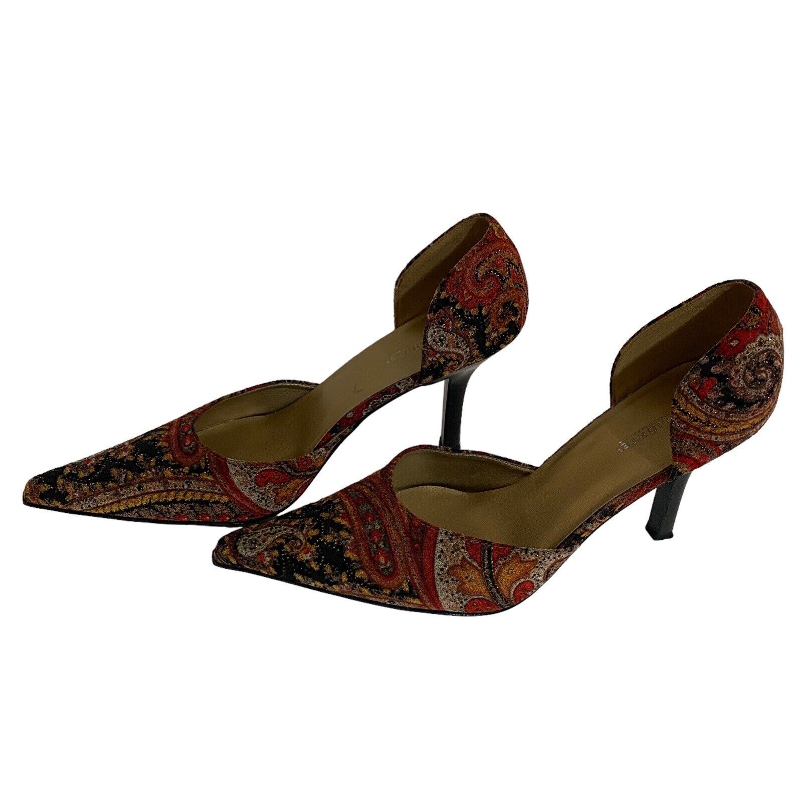 Highlights Vintage Velveteen Paisley Fabric Shoes… - image 3