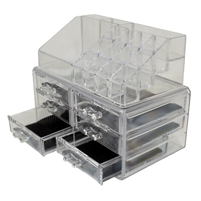 Make Up Organizer Kosmetik Halter Klar Acryl Aufbewahrungsbox 6 Schubladen Kosmetikkoffer