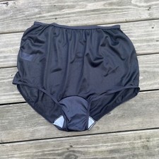 Vintage Panties Carole 100 Nylon Hi-cut Granny Panty USA Briefs Black 12 Sheer