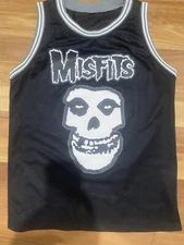 Rare Vintage Misfits 138 Ghost Skull Basketball Jersey 2000s Punk Rock Band Med