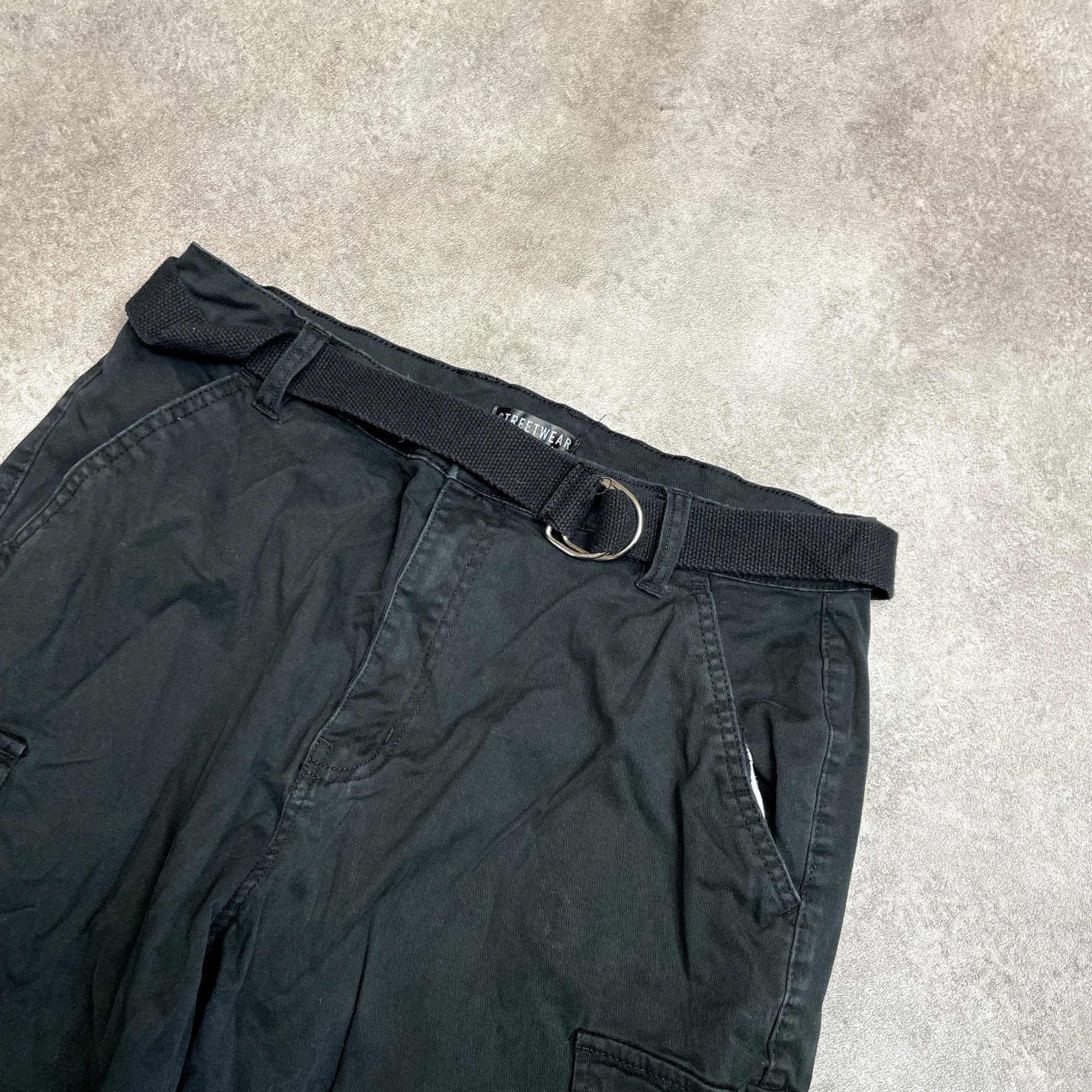 Vintage Cargo Trousers Mens Tech Y2K Workwear Outdoor Pants, Black, 30" image 7