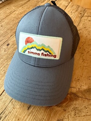 Simms Fishing Snapback Hat Cap Men s light blue-Adjustable mesh Trucker hat