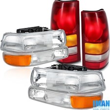 For 99-02 Chevy Silverado 00-06 Tahoe Suburban Chrome Headlights Taillight Light