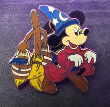 Disney Pin Sorcerer Mickey Skipping with a Broom Fantasia WDW 2001 3988
