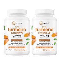 2 PACKS Pure Turmeric Curcumin Supplement 1,000mg  95 Curcuminoids  120Veggie