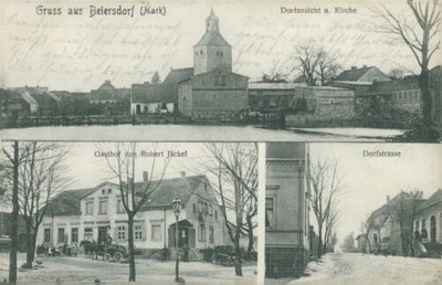 Postcard Beiersdorf around 1900 village view inn village street (no. 812)