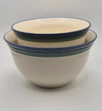 🔥 2 Pfaltzgraff Northwinds Nesting Mixing Bowls Medium (8-3/8") & Small (7/¼")
