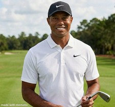 NIKE Small Dri-Fit Golf Polo Shirt Tiger Woods White CI4470-100 NWT