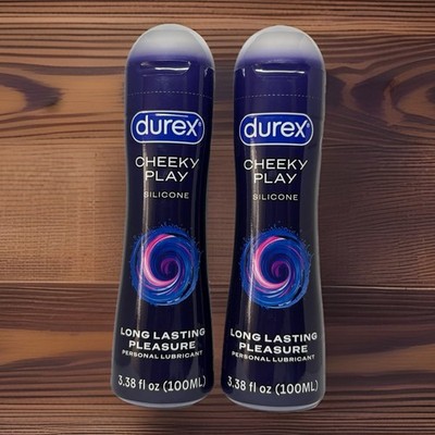 Durex Cheeky Play,  Long Lasting Silicone Lube 3.38 fl oz ea. 2 Pack! Exp 12/28