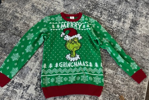 The Grinch Dr. Seuss Ugly Christmas Sweater Men Size M Medium Green Sweatshirt - Picture 2 of 8