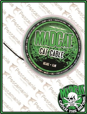 Madcat CAT CABLE Leader Trecciato 10 m 350 LBS Siluro-Stör-Zopf