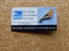 .RSPB Pin Badge. FBFPFE. #13 Bullfinch