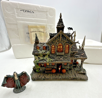 #ad Hawthorne Village Dracula Universal Studio Monsters TRANSYLVANIA TRAIN STATION $49.49