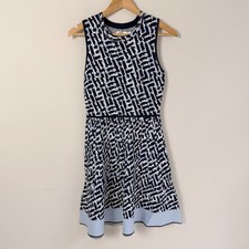 Eliza J Sleeveless A-Line Stretch Navy Dress Small
