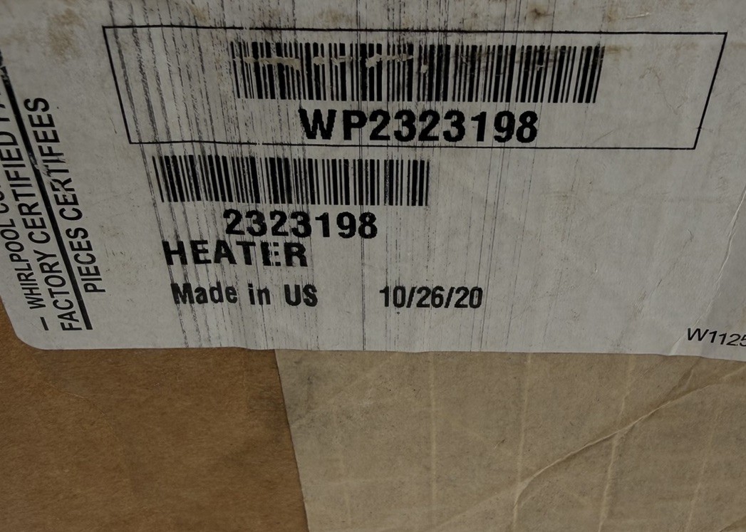 New Genuine OEM Whirlpool Refrigerator Defrost Heater Assembly WP2323198 2323198