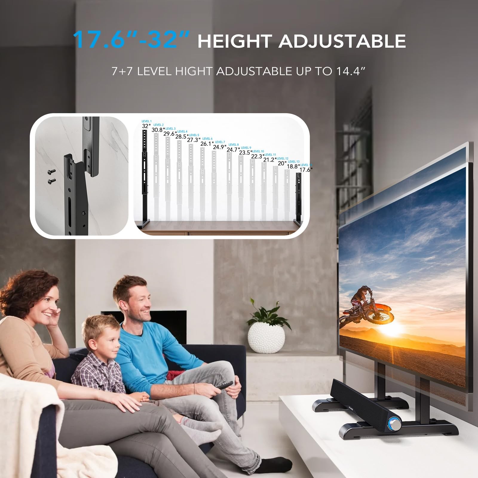 Universal TV Stand, Table Top TV Stand Base Wobble-Free Replacement for Most 24