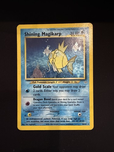 Nintendo Pokemon Shining Magikarp 66/64 Neo Revelation Holo Rare Unlimited 2000