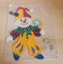 Fensterbild Harlekin bzw. Clown aus Plauener Spitze