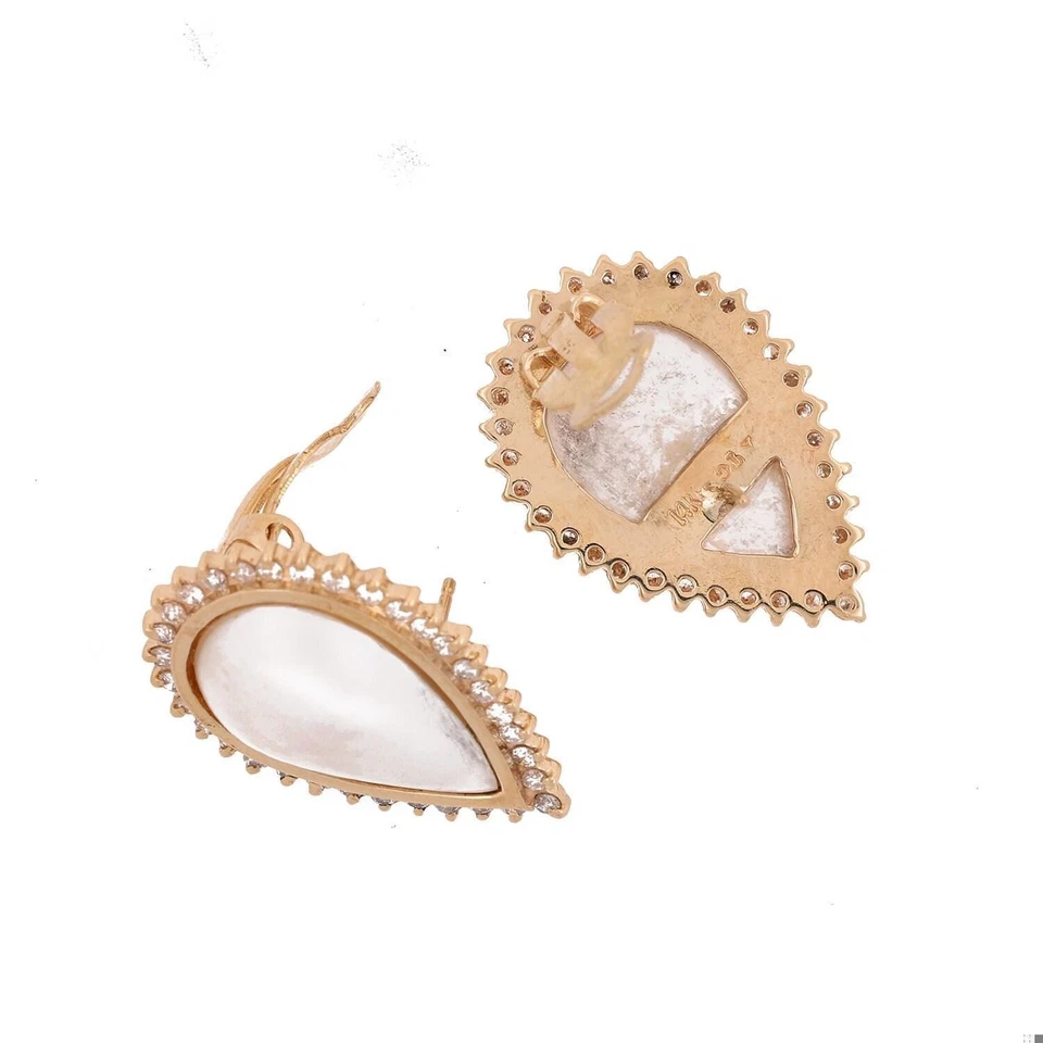 Серьги-манжеты в форме жемчуга груши Mabe желтое золото 14 карат спинки омега 0,60 дюйма универсал - Изображение 4 из 4