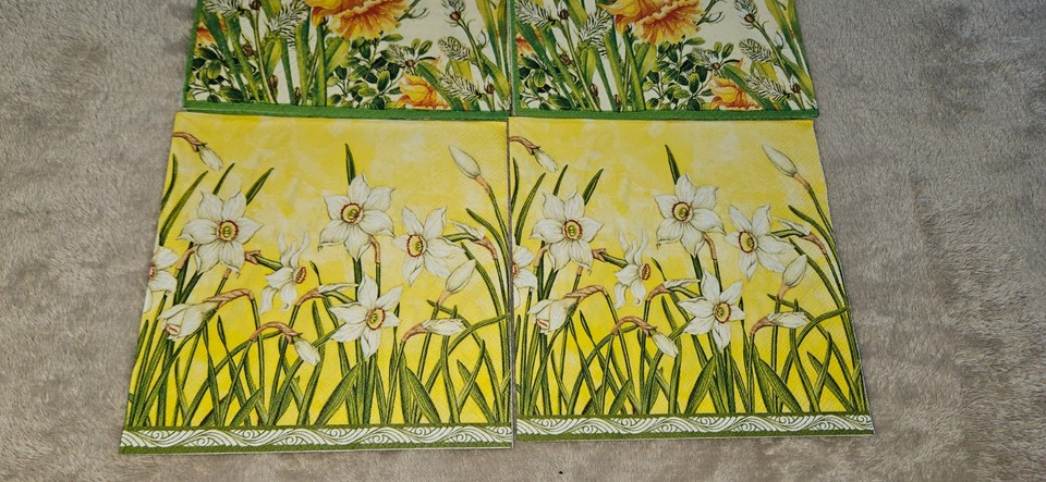 20 Servietten Mit Narzissen-Motiv – 33x33 Cm, 3-lagig, Für Frühling & Ostern | Umweltfreundlich, Made In Germany