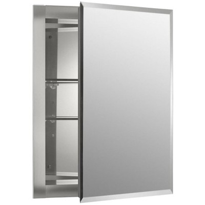 Beveled Edge Mirrored Medicine Cabinet, Wall Mount, 16x20