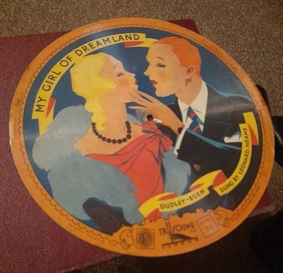 Extremely Rare Trusound 1930 Picture Disc Celluloid Laminated Paper Art Deco T4
