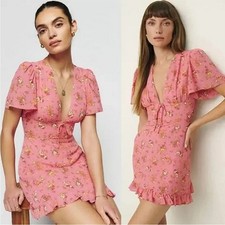 Reformation Mya Floral Puff Sleeve Dress Size 0