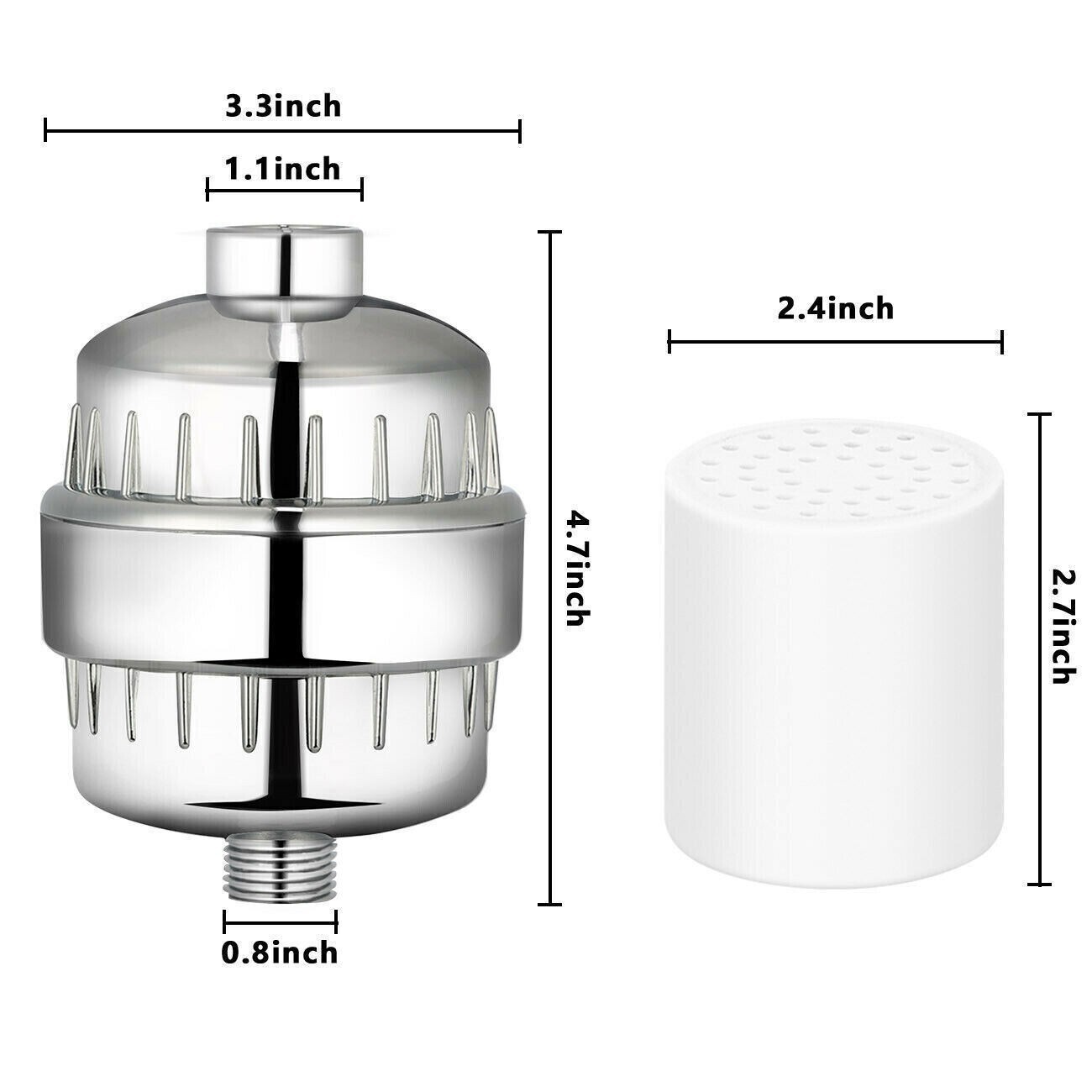 20 Stage Shower Head Filter for Hard Water with Replacement Filter Cartridges