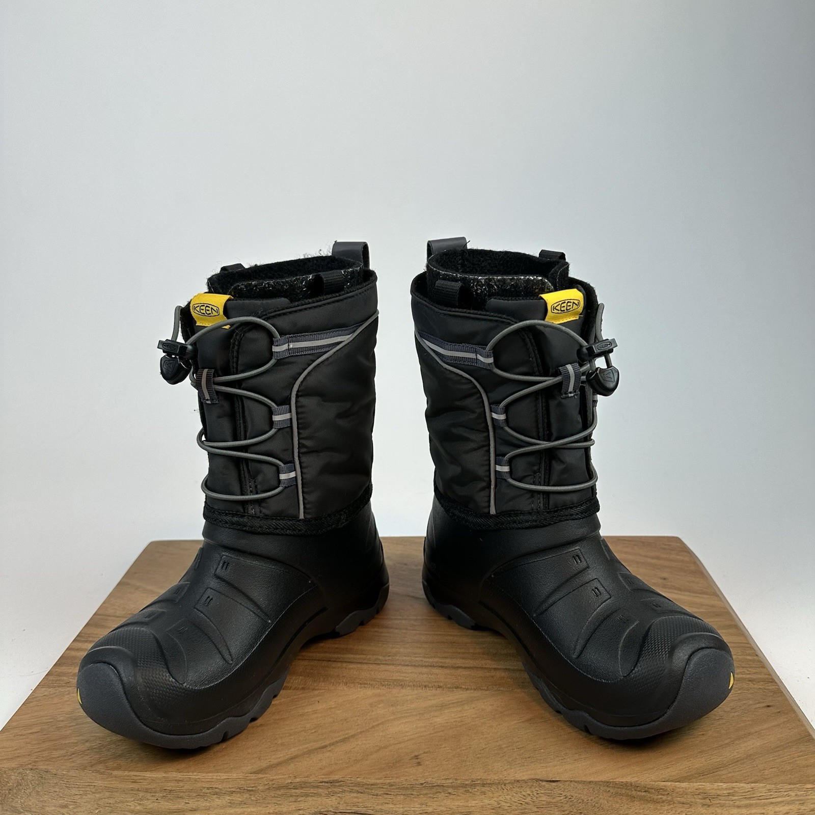 Scarpe stivali invernali nuovi con scatola grandi bambini Keen Lumi impermeabili neri caldi taglia 1 Y