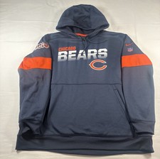 Nike Chicago Bears NFL Dri-fit On-Field Sweatshirt Hoodie Navy Size 3XL