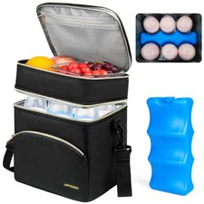 Breastmilk Cooler Bag with Ice Pack Insulated Tote Fits 6 Bottles Double
